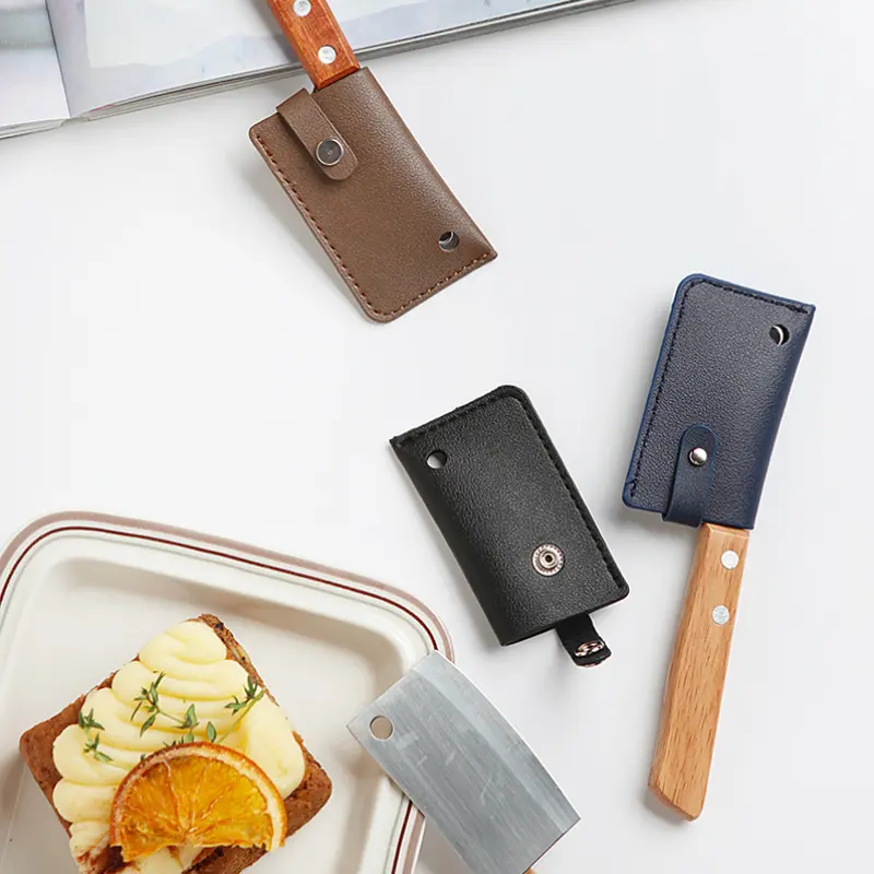 टिकाऊ मिनी डेरा डाले हुए चाकू कवर पु चमड़े रसोई के चाकू म्यान घर मांस क्लीवर आस्तीन बेल्ट पाश के साथ