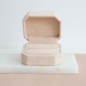Personalised Diamond Pink <b>Velvet</b> Ring <b>Boxes</b> Jewellery Packaging Gift - Product Image 4