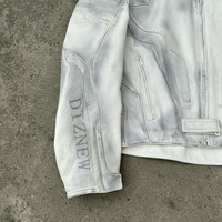 Veste en cuir de vache personnalisée pour homme DIZNEW Fashion, col montant, veste de motard unie pour homme