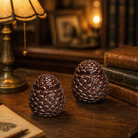 Encantador Tarro de Cerámica para Velas con Diseño 3D de Piña en Relieve, Portavelas Vacío Marrón Mate para Cera de Soja DIY, Decoración Otoño Navidad Hogar