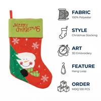 Sac de bonbon de Père Noël de haute qualité avec logo brodé personnalisé Vente en gros Bas de Noël Chaussettes