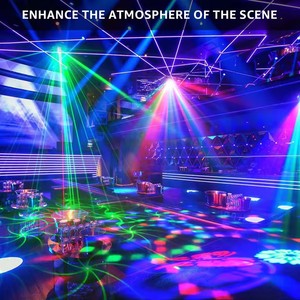 Lumière laser RGB 5 en 1 Télécommande LED Effet de lumière de scène Projecteur Lumière de fête DJ pour KTV Bar Club Concert Mariage Théâtre - Product Image 2