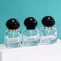 Flacon de parfum en verre transparent de 30 ml avec logo personnalisé Eric, bouchon en pierre noire, flacon de parfum vide de luxe pour cosmétiques