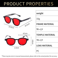 Gafas Redondas Vintage Finewell 28039 con Protección Anti Luz Azul, Lentes Amarillas y Rojas, Montura Transparente, Gafas Ópticas Retro para Hombre y Mujer