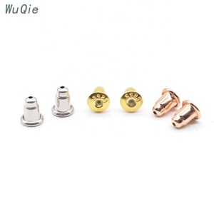 Wholesale S925 Sterling <strong>Silver</strong> <strong>Earring</strong> <strong>Backs</strong> with Silicone Insert Jewelry Findings Bullet Style <strong>Earrings</strong> Stopper - Product Image 3