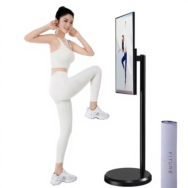 Hot 22 Inch Android12 Smart Screen Built-In Battery USB WiFi Movable Stand HD Touch LCD Smart TV 180 Rotation Black
