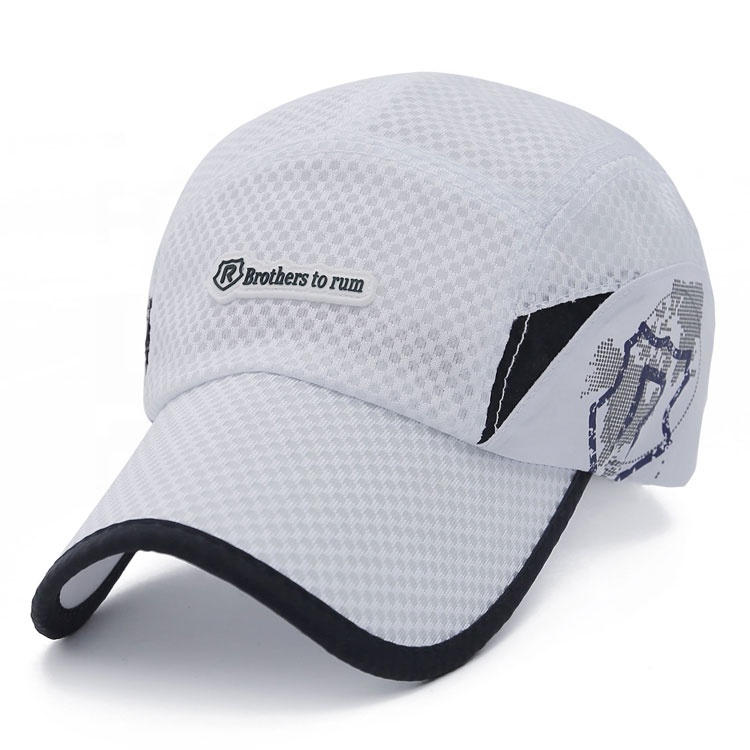 Men's mesh 5 panel dry-fit running hat