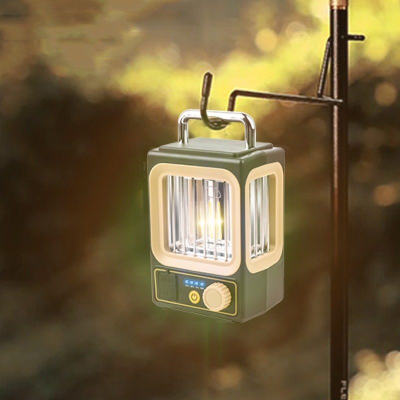 Rechargeable 3 Lighting Modes Camping Flashlight with Solar Panel Charging Camping Lamp LED Camping Lantern for Outdoor Hiking