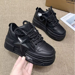 Chaussures de skate à lacets à semelle épaisse de couleur vive rose, blanc, bleu, <span class=keywords><strong>noir</strong></span>, étoile à cinq branches, station indépendante étrangère - Product Image 5