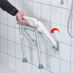Silla de ducha plegable montada en la pared, asiento de baño que ahorra espacio para personas mayores y mujeres embarazadas - Product Image 1