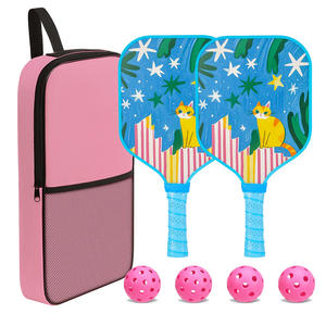 Outdoor Eltern-Kind Pickleball-Set aus Fiberglas-Material mit Solidem Muster, Tragbar, USAPA-Zertifiziert, Zwei Schläger und Vier Bälle - Product Image 3