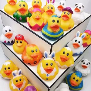 Promotional Custom Easter Rubber Ducks Mini 2" Bunny Duckies <b>Bath</b> Toys Bulk Bathtub Squeaky Tub Swim Floating Duck Vinyl Toy - Product Image 2