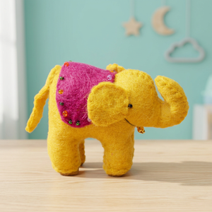 Juguete de Elefante de Fieltro de Lana Hecho a Mano para Niños, Tamaño Pequeño, Amarillo, Relleno de Algodón PP Ecológico, Regalo de Cumpleaños para Niños de 2 a 4 Años - Product Image 3