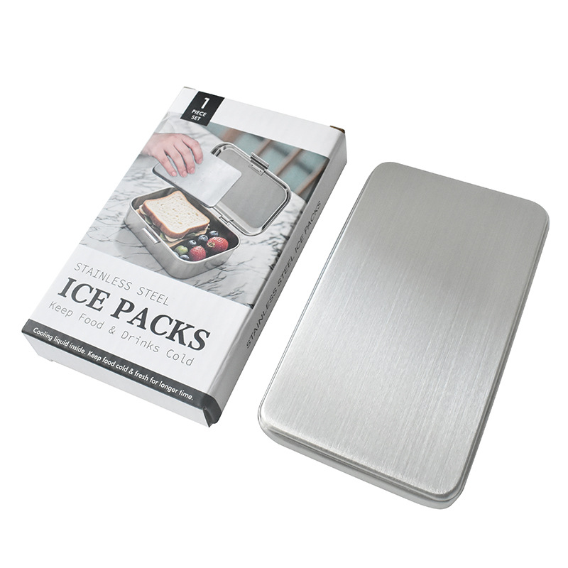 Paquete individual rectangular plateado.