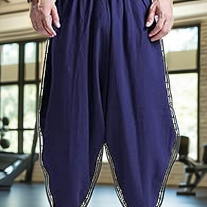Pantalon Harem Unisexe Ample Bleu Marine en Spandex/Polyester Style Sportif Séchage Rapide & Respirant pour la Lutte - Product Image 2