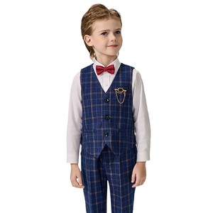 2025 nouvelle fête porter Simple Style formel hommes costumes 3 pièces Banquets garçons <span class=keywords><strong>gilet</strong></span> et pantalon - Product Image 5