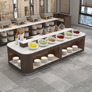 Exhibidor de Buffet para Desayuno, Vitrina para Pastelería, Diseño Moderno, Construcción de Madera Resistente para Hotel, Restaurante, Comercial - Product Image 5