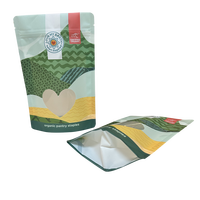 Sachets personnalisés à fond plat pour chocolat, pop-corn, noix et snacks, avec fenêtre transparente et fermeture éclair refermable
