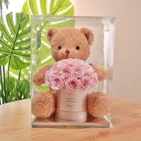 Teddybär Gemischter Blumenstrauß mit Rose und Seife für Abschlussfeier Chinesisches Neujahr Weihnachtsfeste und Geburtstagsgeschenke