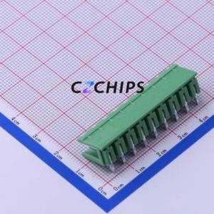 KF2EDGR-5.0-9P Plug-in Terminal Block Bent Lead Through Hole,P=5mm Connector Board-to-Board / Socket - Open 1x9P 5mm Green - Product Image 2