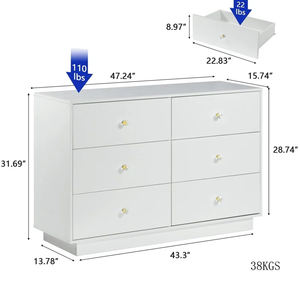 <span class=keywords><strong>Commode</strong></span> à <span class=keywords><strong>tiroirs</strong></span> en bois blanc bon marché avec éclairage LED, <span class=keywords><strong>6</strong></span> <span class=keywords><strong>tiroirs</strong></span>, meubles de chambre à coucher - Product Image 6
