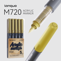Marqueur de peinture acrylique doré de luxe, stylo liquide direct or métallisé vif pour bois, tissu, cuir, bricolage, artisanat, art professionnel