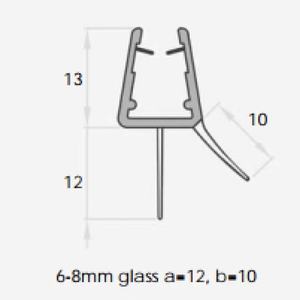Raccords <span class=keywords><strong>de</strong></span> quincaillerie pour portes en verre en Chine Bande d'étanchéité inférieure pour salle <span class=keywords><strong>de</strong></span> bain, avec deux ailes pour arrêter les fuites <span class=keywords><strong>de</strong></span> douche - Product Image 5