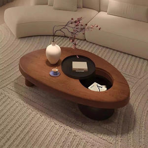Table basse à café et à thé en bois antique moderne créative 2025, design solide pour <span class=keywords><strong>petit</strong></span> appartement, salle à manger, meubles de maison pour salon - Product Image 1