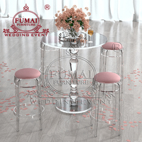 Table et chaises de mariage élégant en acrylique transparent de hauteur de bar