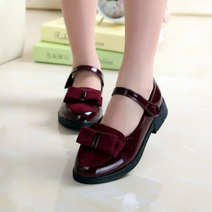 Chaussures plates pour enfants, style Mary Jane, couleur bordeaux, pour uniforme scolaire, pour filles - Product Image 3