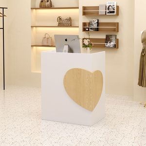 Comptoir de réception moderne blanc, table de service, bureau d'accueil pour magasin de détail, salle d'exposition, hall d'entrée - Product Image 4