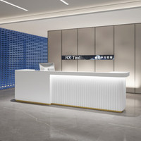 Comptoir de réception d'entreprise moderne et minimaliste, comptoir de caisse personnalisable pour magasin de vêtements ou hôtel, finition peinte