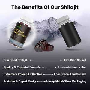 Gummies véganes de Shilajit de l'Himalaya de qualité supérieure, 600 mg de Shilajit pur par gomme avec 60 % d'acide fulvique |   Énergie naturelle et soutien cognitif - Product Image 2