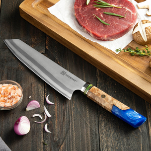 Cuchillo de Cocina KEEMAKE de Alta Calidad, 8 Pulgadas, Acero Damasco Japonés, para Cortar <span class=keywords><strong>Carne</strong></span>, Tipo Kiritsuke, con Mango de Resina Ecológico - Product Image 3