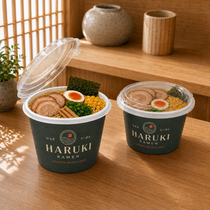 Caja de Sopa de Fideos de Papel Kraft Biodegradable, a Prueba de Fugas, con Bandeja Separadora, Tazón para Llevar para <span class=keywords><strong>Soba</strong></span>, Udon, Pho - Product Image 4