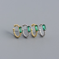 Boucles d'oreilles en zircon cubique, boucles d'oreilles à fermoir, boucles d'oreilles en forme de boucle, boucles d'oreilles en forme de cerceau