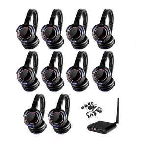 Headset Nirkabel Peredam Kebisingan LED On-Ear Terlaris, Rechargeable, High <span class=keywords><strong>Fidelity</strong></span> Silent Disco 3 5 Saluran Grosir RF988 - Product Image 2