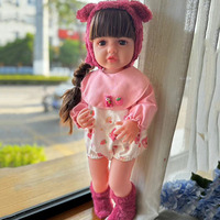 Boneka Reborn Perempuan 55cm Set Gaun Putri Bermotif Bunga Pakaian Multifungsi untuk Bermain Berdandan Hadiah Grosir