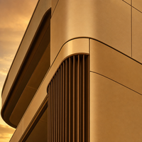 Panneau décoratif incurvé en aluminium écologique, forme moderne, pour mur rideau, idéal pour centres commerciaux, hôtels, villas et hôpitaux