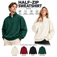 Sweat-shirt à demi-zip avec logo personnalisé, 360 GSM, polyester, col montant, unisexe, décontracté, streetwear pour hommes et femmes, vente en gros