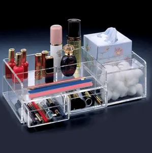 Caja de almacenamiento de cosméticos acrílicos transparente personalizada
