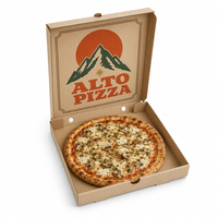 Cajas de Pizza Corrugadas de Kraft de Color, Resistentes al Agua, Ecológicas, de Tamaño Completo, Impresas Personalizadas al por Mayor, con Logotipo