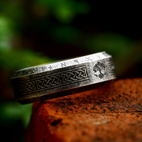 Bague Viking en Acier Inoxydable à Faible MOQ, Motif Arbre Runic Rétro, pour Homme, Commande en Gros, Stock Prêt