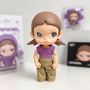 Tenue de poupée 1/8 BJD Zsiga : Haut court style urbain cool, pantalon incurvé, vêtements de poupée en peluche, chapeau, vêtements de poupée élastiques - Product Image 2