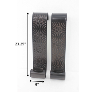 HMS portacandele da parete in metallo marrone Vintage Set 5 \ "X 5 \" X 23.25 \ "elegante da parete - Product Image 6