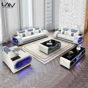 أريكة متعددة الوظائف بتصميم فاخر وحديث ، أثاث أسود لغرفة المعيشة على شكل حرف U - Product Image 4