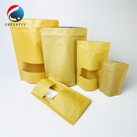 Sachets en papier kraft brun uni 6x9 cm, prêts à l'emploi, scellés sur 3 côtés, pour emballage de thé, café, poudre ou snacks