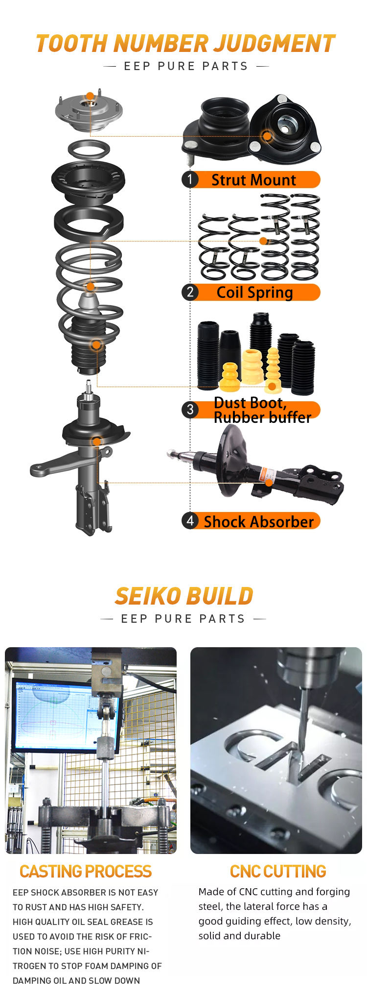 EEPオートサスペンションシステム車フロントショックアブソーバー