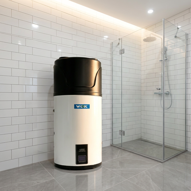 100L Stainless Steel Storage Air Source Heat Pump R134A LCD/WiFi Control High Efficiency Freestanding Outdoor Use CE Certified