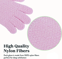 Peeling-Handschuhe für die Dusche Nylon-Körperpeeling Abgestorbene Haut Entferner Nass-Trocken-Spa Maschinenwaschbar Großhandel Individuelles Logo OEM ODM